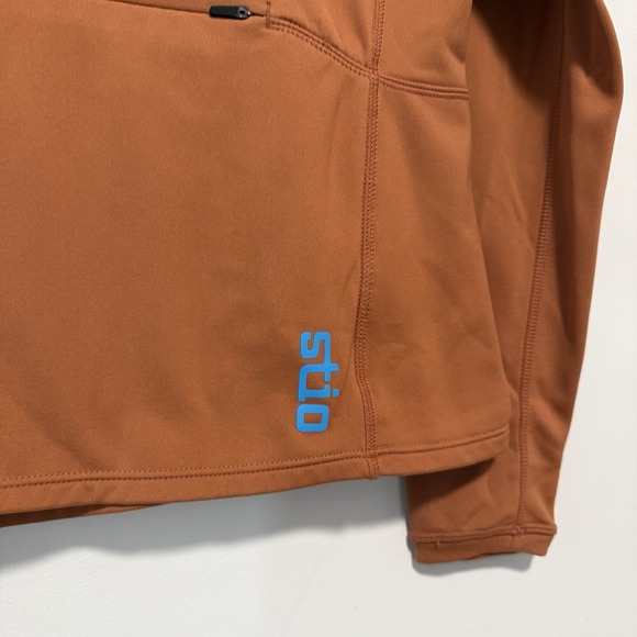 Stio Fremont Stretch Fleece Hoodie in Burnt Orange Size Small Women - Picture 2 of 7